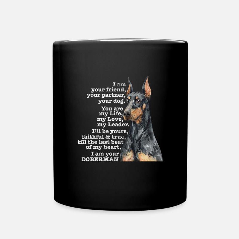 Dobermann - Tasse einfarbig - Schwarz