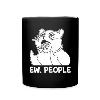 Ew People Cat Lustige Vintage Anti -soziale - Tasse einfarbig - Schwarz - Vorne