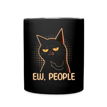 Ew Gens Chat Drôle Vintage Antisocial - Mug uni - noir - Devant