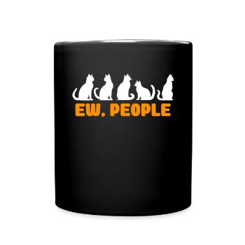 Ew People Cat Lustige Vintage Anti -soziale - Tasse einfarbig - Schwarz - Vorne