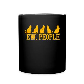 Ew People Cat Lustige Vintage Anti -soziale - Tasse einfarbig - Schwarz - Vorne