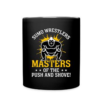 Les lutteurs de sumo maîtres du push and shove - Mug uni - noir - Devant