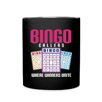 Bingo Caller Bingo Player Gambling Lottery - Full Colour Mug - black - Front