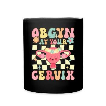 OBGYN Cervix Funny Gynecologist Gynecologist - Full Colour Mug - black - Front