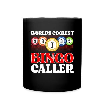Bingo Caller Bingo Player Gambling Lottery - Full Colour Mug - black - Front