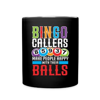 Bingo Caller Bingo Player Gambling Lottery - Full Colour Mug - black - Front