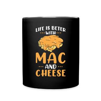 La vie est meilleure avec le macaroni au fromage - Mug uni - noir - Devant