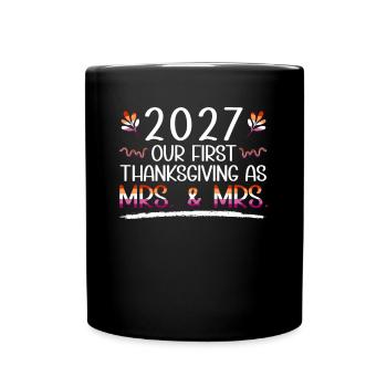 2027 Premier Thanksgiving en tant que mariage gay de - Mug uni - noir - Devant