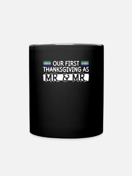 Erstes Erntedankfest als Mr. & Mr. Gay Wedding - Tasse einfarbig - Schwarz