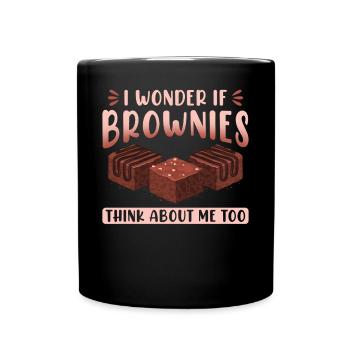 Brownies Bäckerei Schokolade Backen Bäcker Gebäck - Tasse einfarbig - Schwarz - Vorne