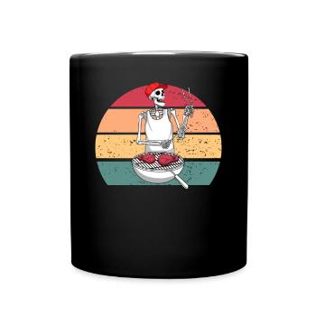 Grillskelettrauch Fleisch Rauch Brisket BBQ - Tasse einfarbig - Schwarz - Vorne
