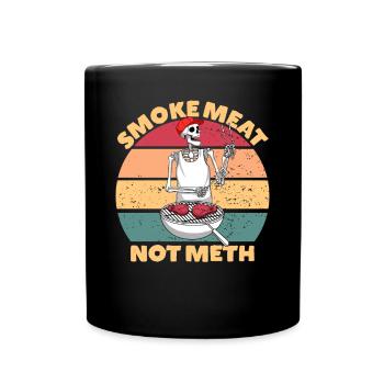 Rauchfleisch nicht Meth BBQ Skelett Grill Männer - Tasse einfarbig - Schwarz - Vorne
