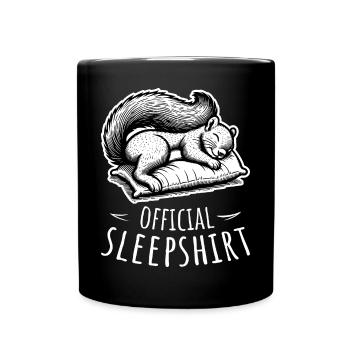 Official Sleepshirt Napping Sleeping Squirrel - Full Colour Mug - black - Front