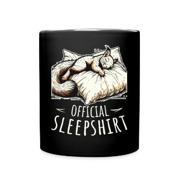 Simple Line Art Kitten Cat Artwork Drawing Cat - Full Colour Mug - black - Front