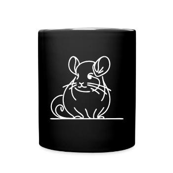 Simple Line Art Rodetn Drawing Chinchilla - Full Colour Mug - black - Front