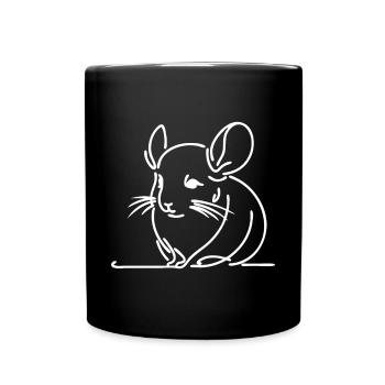 Simple Line Art Rodetn Drawing Chinchilla - Full Colour Mug - black - Front