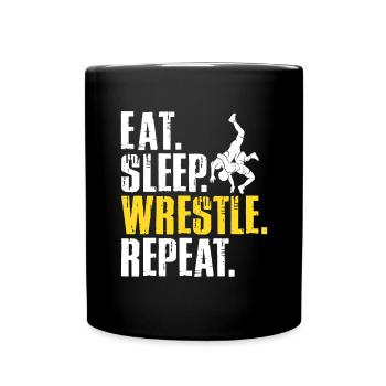 Wrestling Wrestler Fight Wrestling Ringer Gift - Full Colour Mug - black - Front