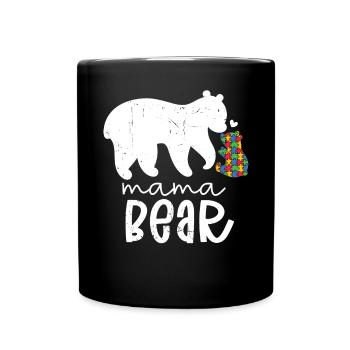 Autismus Mama - Tasse einfarbig - Schwarz - Vorne
