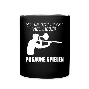 Lieber Posaune Spielen Musiker Geschenk - Tasse einfarbig - Schwarz - Vorne