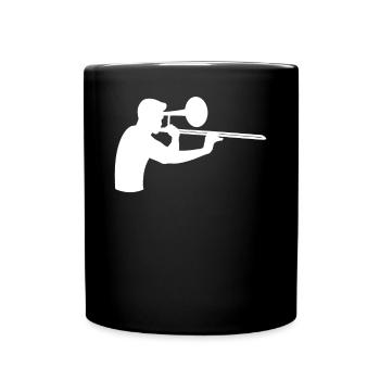 Silhouette Trombonist Artful Music Gift - Full Colour Mug - black - Front