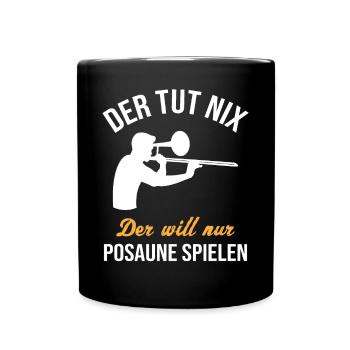 Doesn't Want To Play Trombone Gift - Full Colour Mug - black - Front