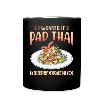 Je me demande si le Pad Thai pense aussi à moi - Mug uni - noir - Devant