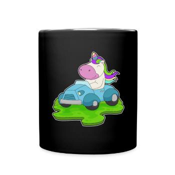 Unicorn Car - Full Colour Mug - black - Front
