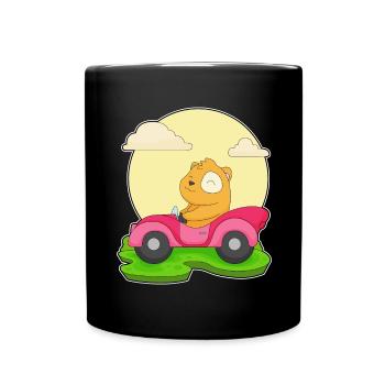 Hamster Auto - Tasse einfarbig - Schwarz - Vorne