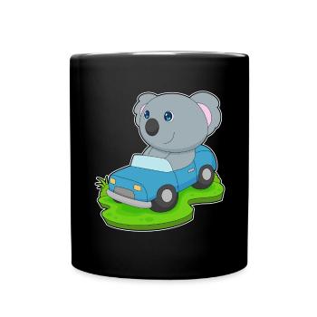 Koala Auto - Tasse einfarbig - Schwarz - Vorne