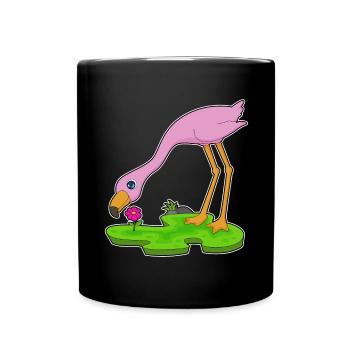 Flamingo Flower - Full Colour Mug - black - Front