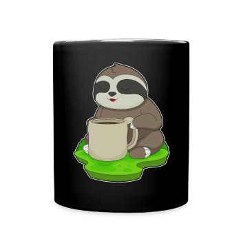 Tasse de café paresseux - Mug uni - noir - Devant