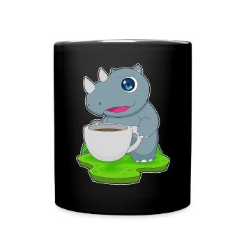 Nashorn Tasse Kaffee - Tasse einfarbig - Schwarz - Vorne