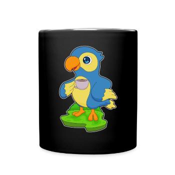 Tasse de café perroquet - Mug uni - noir - Devant
