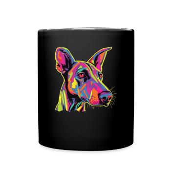 Aquarelle colorée Cirneco Delletna - Mug uni - noir - Devant