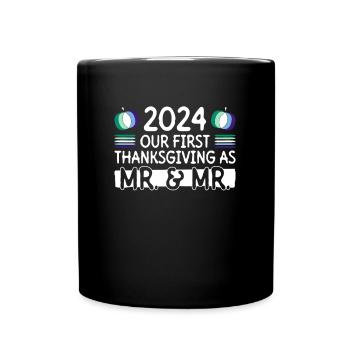 2024 Premier Thanksgiving en tant que M. et M. Gay Weddin - Mug uni - noir - Devant