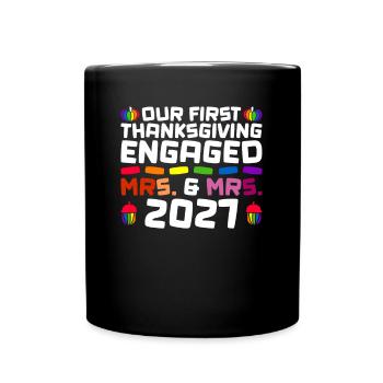 Erstes Erntedankfest verlobt - Mrs. & Mrs. 2027 Ga - Tasse einfarbig - Schwarz - Vorne