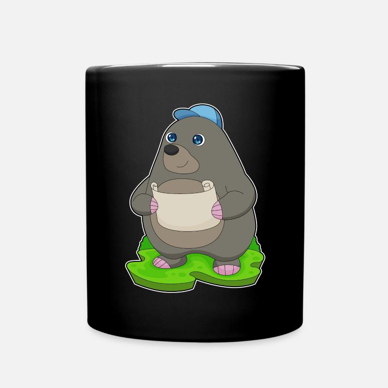 Maulwurf Wanderer Landkarte - Tasse einfarbig - Schwarz