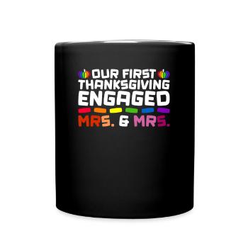 Premier Thanksgiving Fiancé - Mrs & Mrs Gay Weddi - Mug uni - noir - Devant