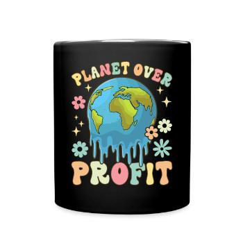 La planète avant le profit Changement climatique Jour de la Terre - Mug uni - noir - Devant