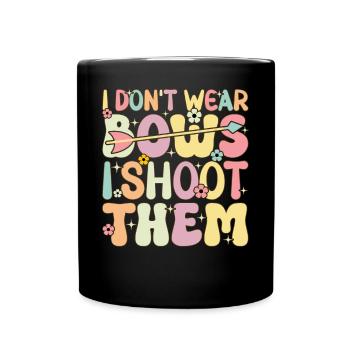 Groovy Archery Girl Archer I don't wear any - Full Colour Mug - black - Front
