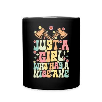 Les femmes qui ont une belle hache Groovy Axe Thrower - Mug uni - noir - Devant