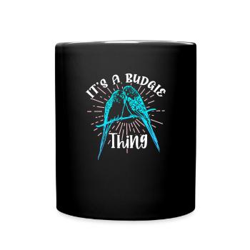 Perruche oiseau animal de compagnie perruche cadeau - Mug uni - noir - Devant