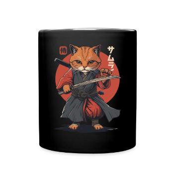 Chat Samouraï Chat Ninja Japonais Kawaii - Mug uni - noir - Devant