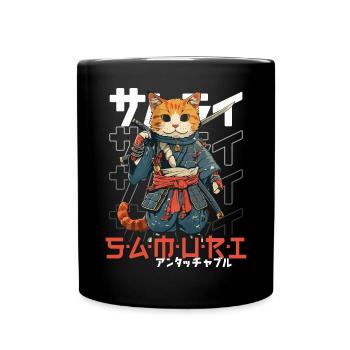 Chat Samouraï Chat Ninja Japonais Kawaii - Mug uni - noir - Devant
