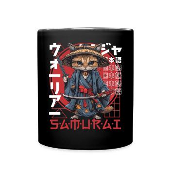 Chat Samouraï Chat Ninja Japonais Kawaii - Mug uni - noir - Devant