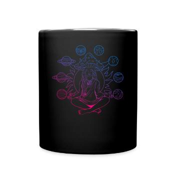 Hippie Mushrooms Shrooms Psychedelic Mushroomhead - Full Colour Mug - black - Front