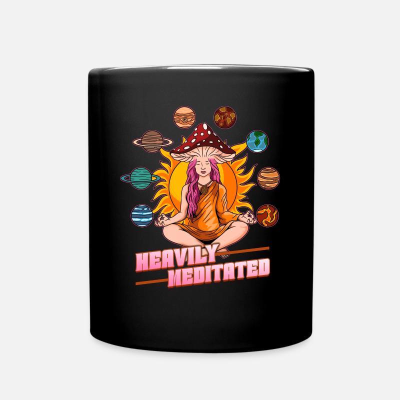Champignons hippies champignons Tête de champignon psychédélique - Mug uni - noir