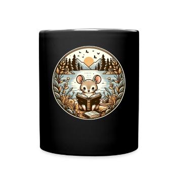 Mouse Wilderness Book Reading Adventure - Tasse einfarbig - Schwarz - Vorne