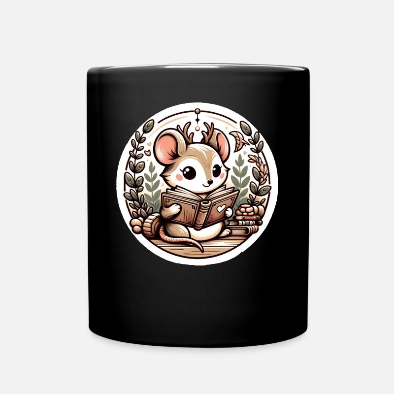 Mouse Wilderness Book Reading Adventure - Tasse einfarbig - Schwarz