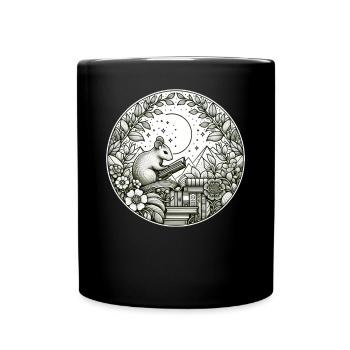 Illustration de lecture de livre sauvage de souris - Mug uni - noir - Devant